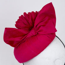 Bright Pink Shot Silk Chrysanthemum Cocktail Hat